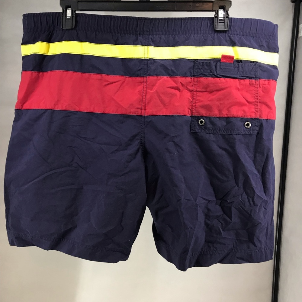 VTG 90s POLO SPORT Ralph Lauren Mens L Swim Trunks Colorblock Black Spellout - Picture 5 of 7